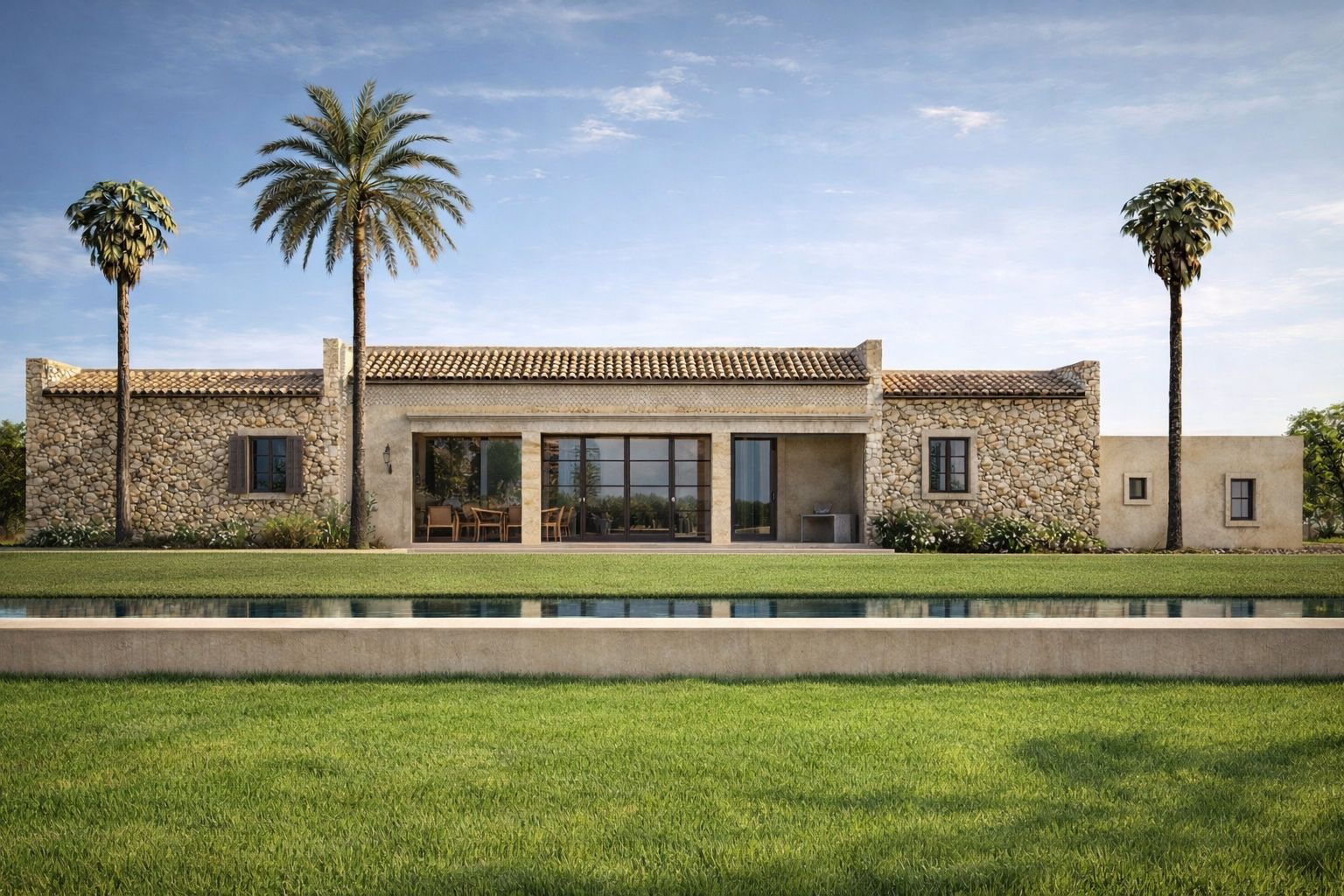 Rustic estate in an idyllic setting with a basic project.