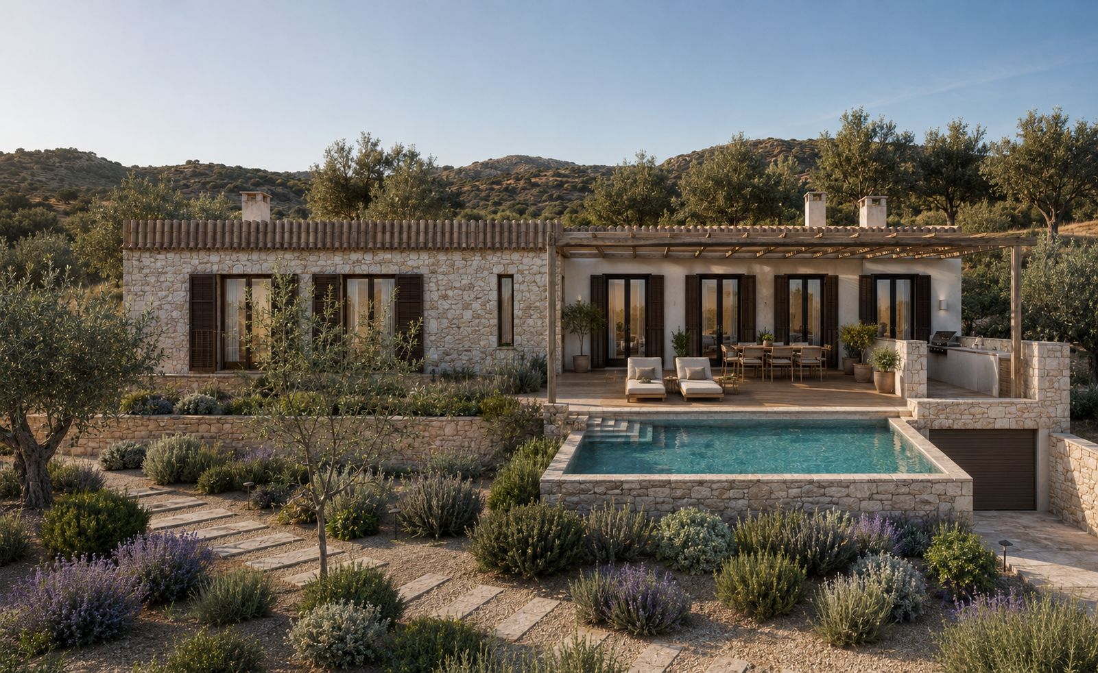 Finca rústica de obra nueva con impresionantes vistas panorámicas y puestas de sol cerca de San Lorenzo