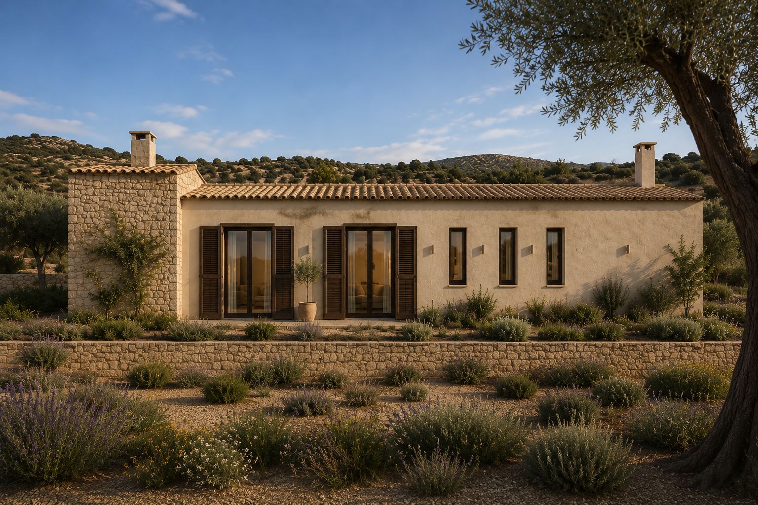 Finca rústica de obra nueva con impresionantes vistas panorámicas y puestas de sol cerca de San Lorenzo