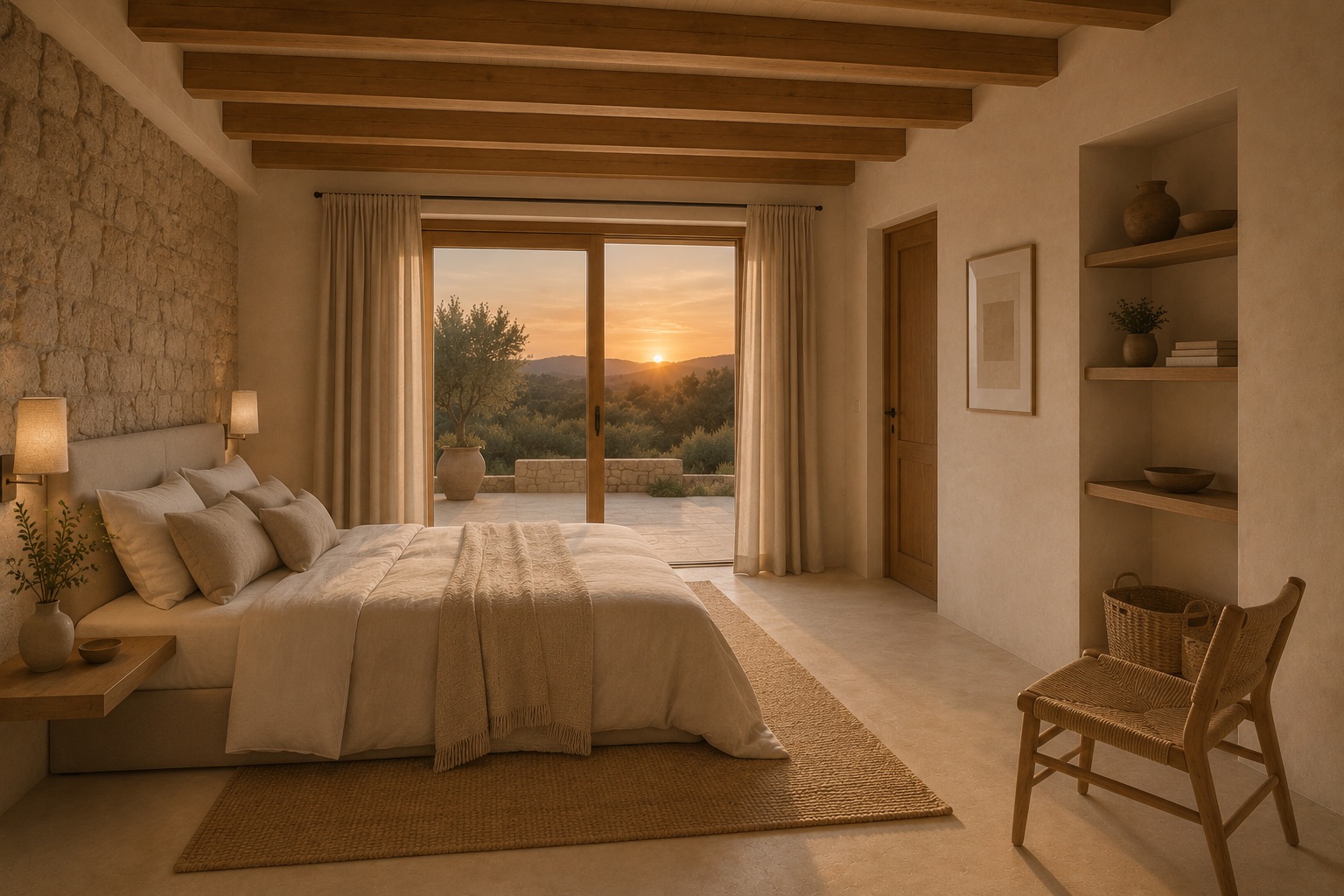 Finca rústica de obra nueva con impresionantes vistas panorámicas y puestas de sol cerca de San Lorenzo