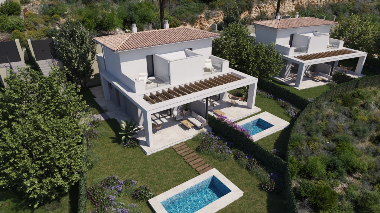 Exclusivo complejo residencial de villas en Cala Romántica.
