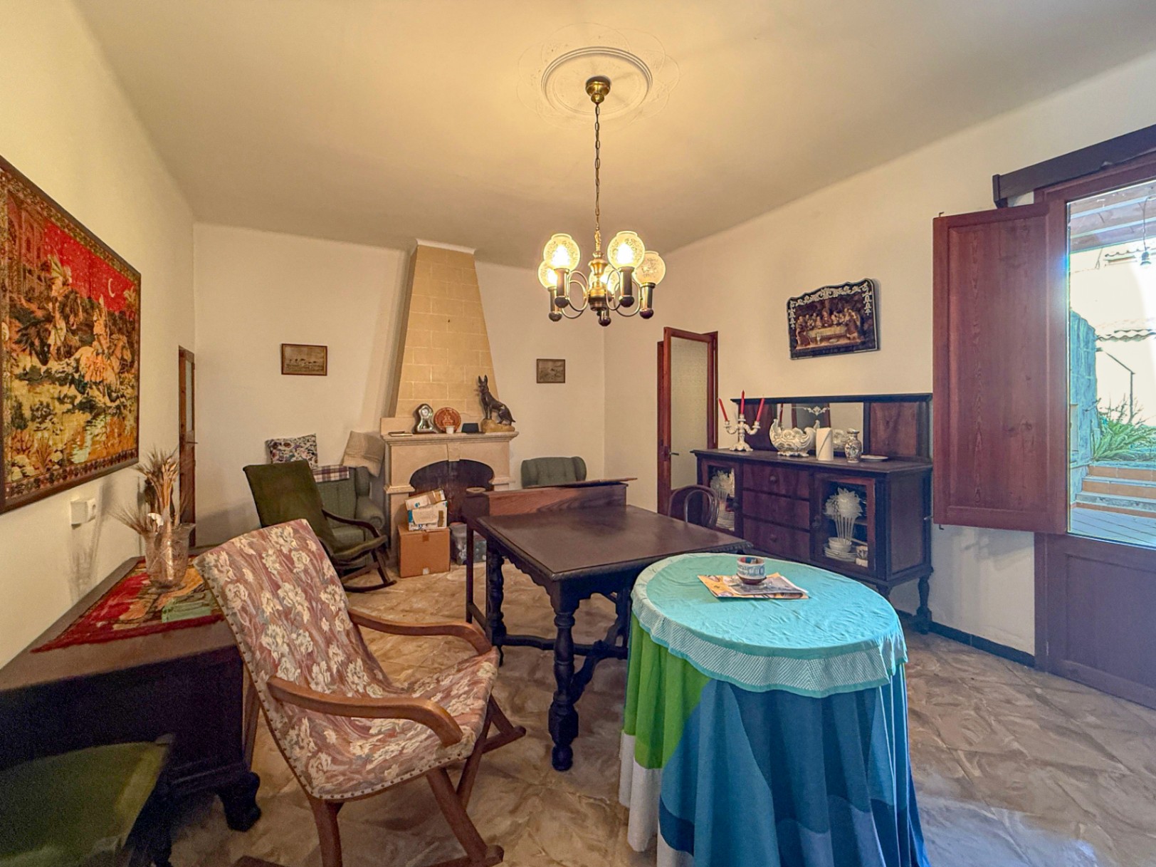 Spacious Duplex House in Llubí with Patio, Garage, and Potential for Upgrades